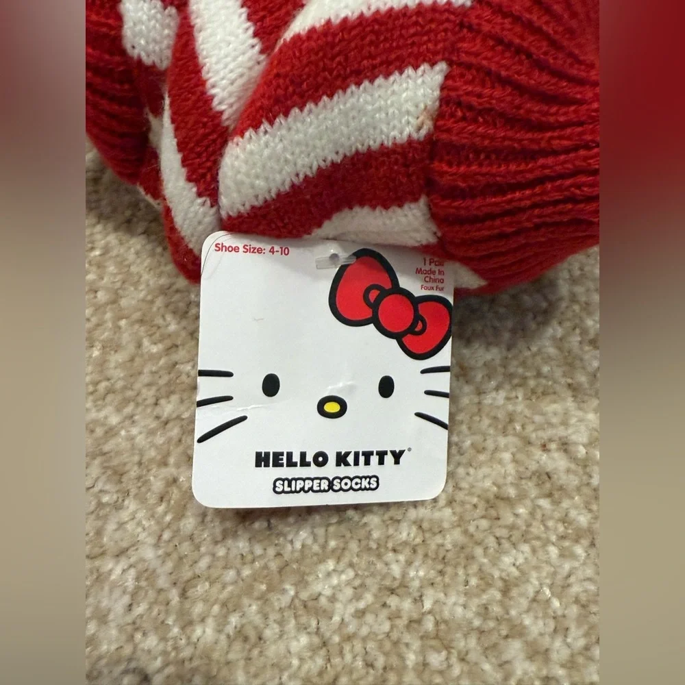 Hello Kitty Striped Red and White Mittens
